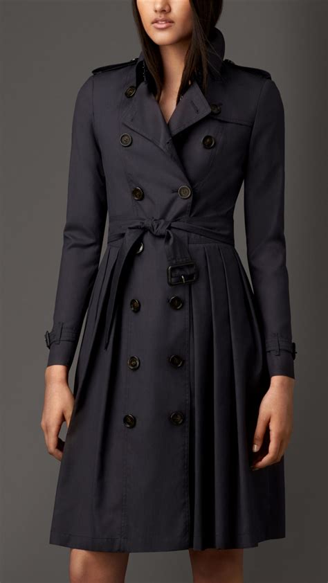 burberry silk trench coat blue|burberry tiered hem trench coat.